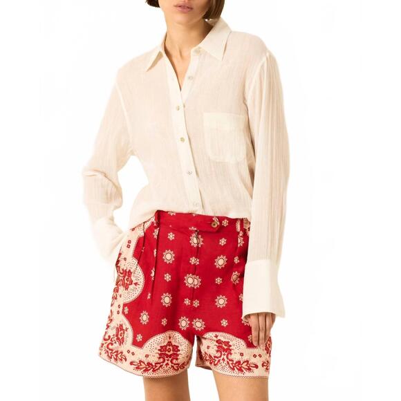 ALIX OF BOHEMIA Tops - NEW ALIX OF BOHEMIA ondine dobby cotton button down shirt in white pearl